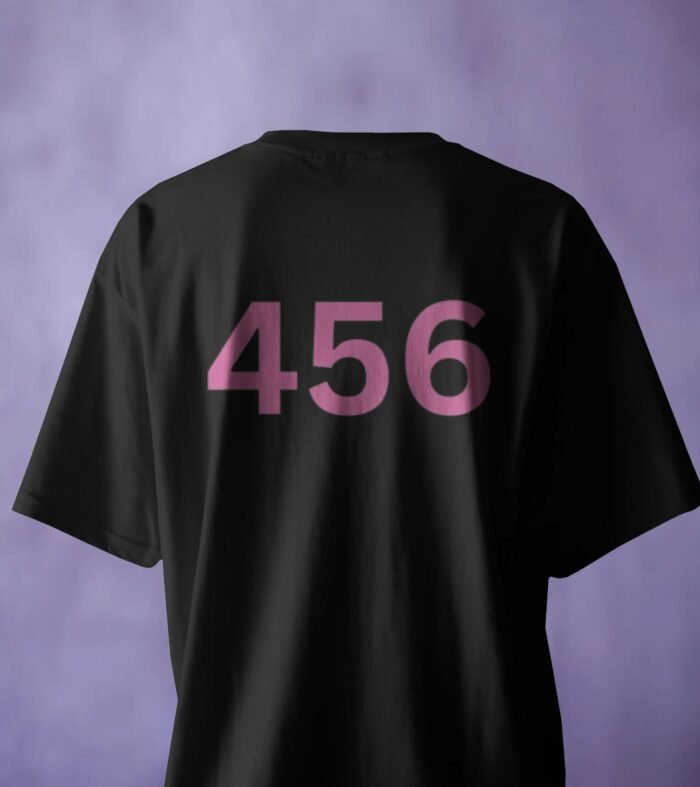 Squid Game 456 Player Black Oversized T-Shirt