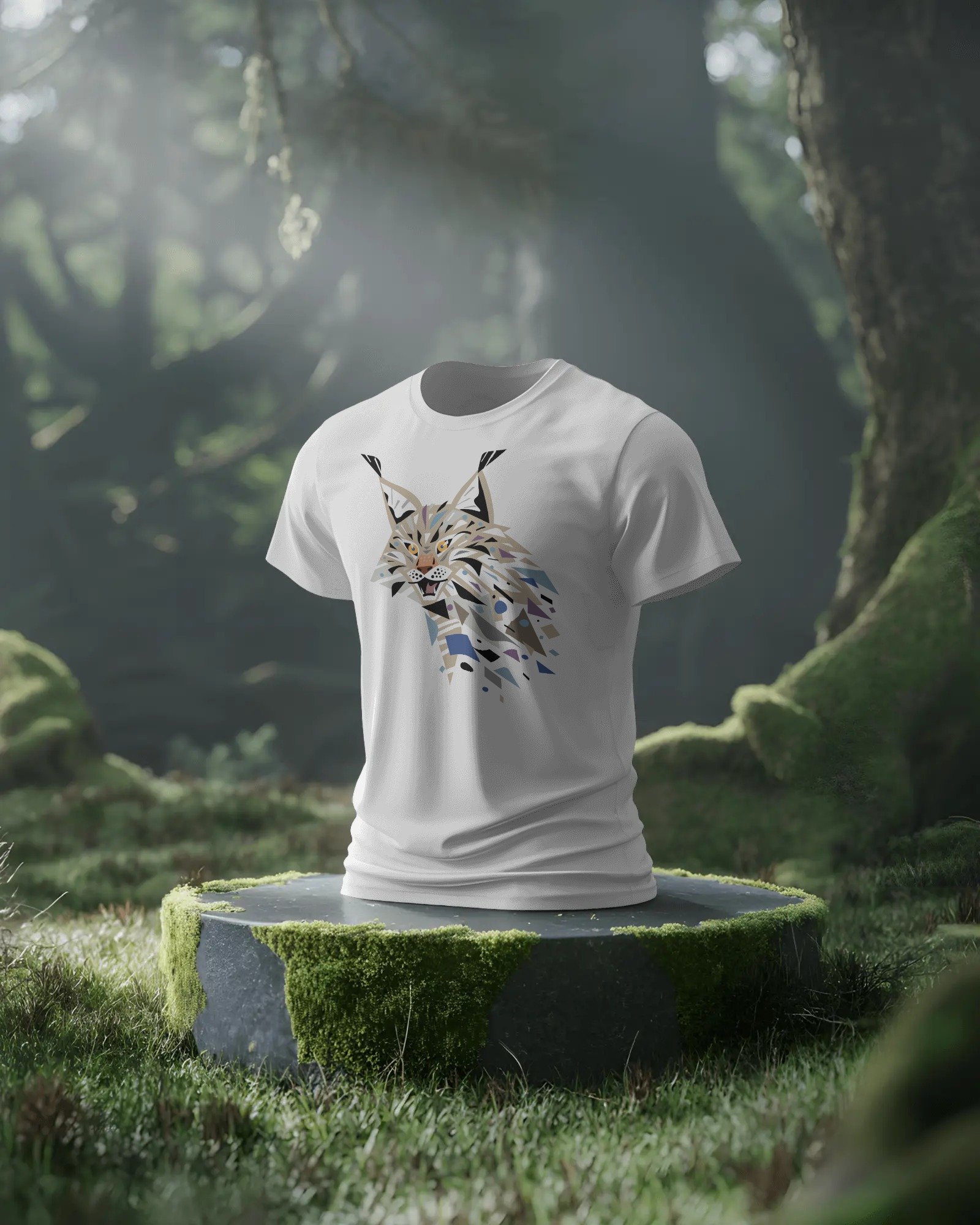 fantasy-forest-t-shirt-mockup-floating-shirt-on-stone-pedestal-in-mossy-sunlit-woods-02046 (2)