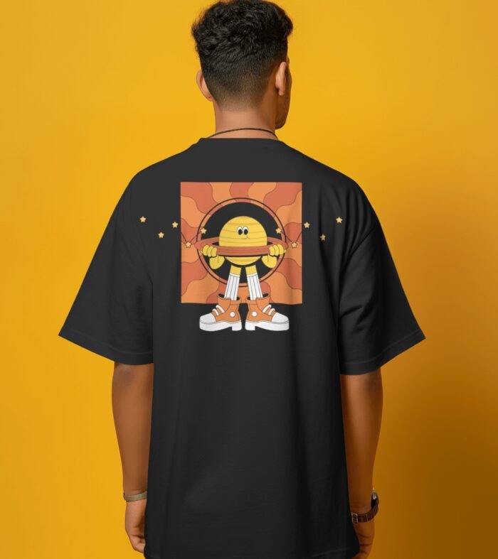 Cosmic Vibe – Planet Cartoon Oversized T-Shirt